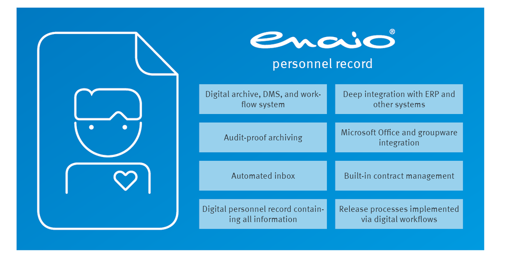 Enaio personal record for applicant management.