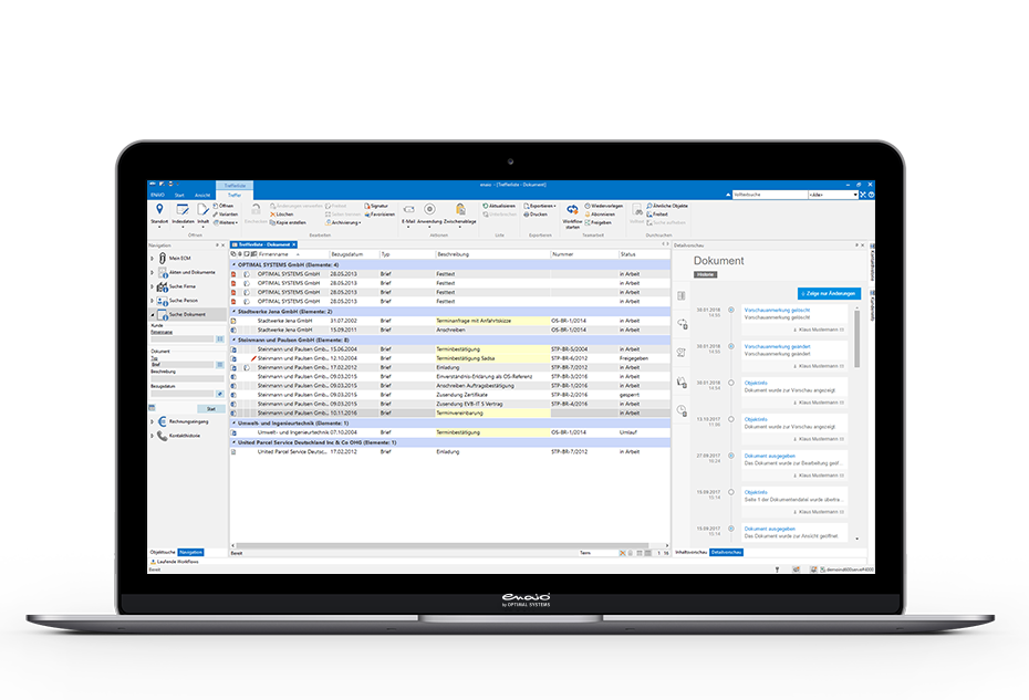 A laptop with a screen displaying a list of tasks for document management.