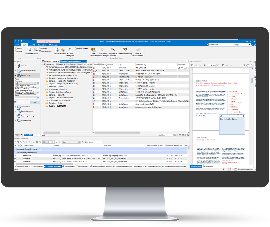 A computer screen displaying a document, exemplifying efficient document management.