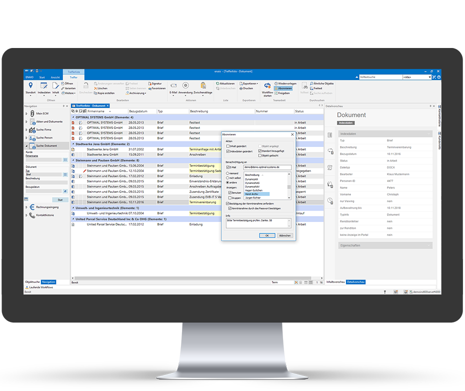 A computer screen displaying a spreadsheet for efficient document management.