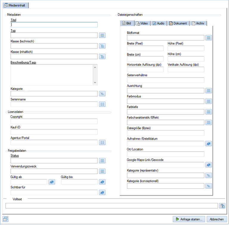 Screenshot request media content in enaio®