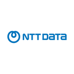 Ntt data logo on a white background.