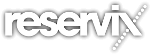 Schwarz-weißes Logo mit dem stilisierten Text „Reservix“ und dem Buchstaben „x“