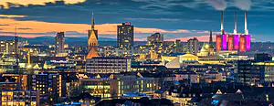 Hannover Skyline bei Sonnenuntergang